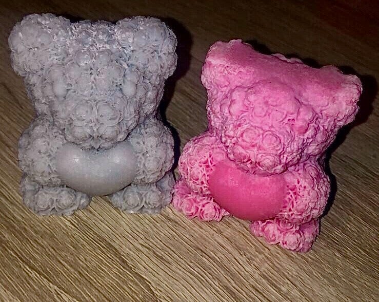 Coffret st valentin d’ours et sa bougie parfumé cookies cerise et jasmin