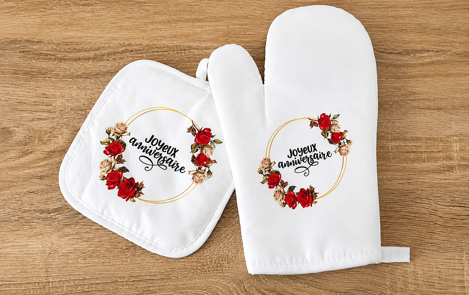 🍳 Lot de 2 maniques personnalisables
