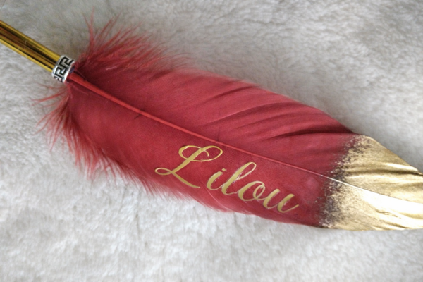 🪶 Stylo plume décoratif – Personnalisable