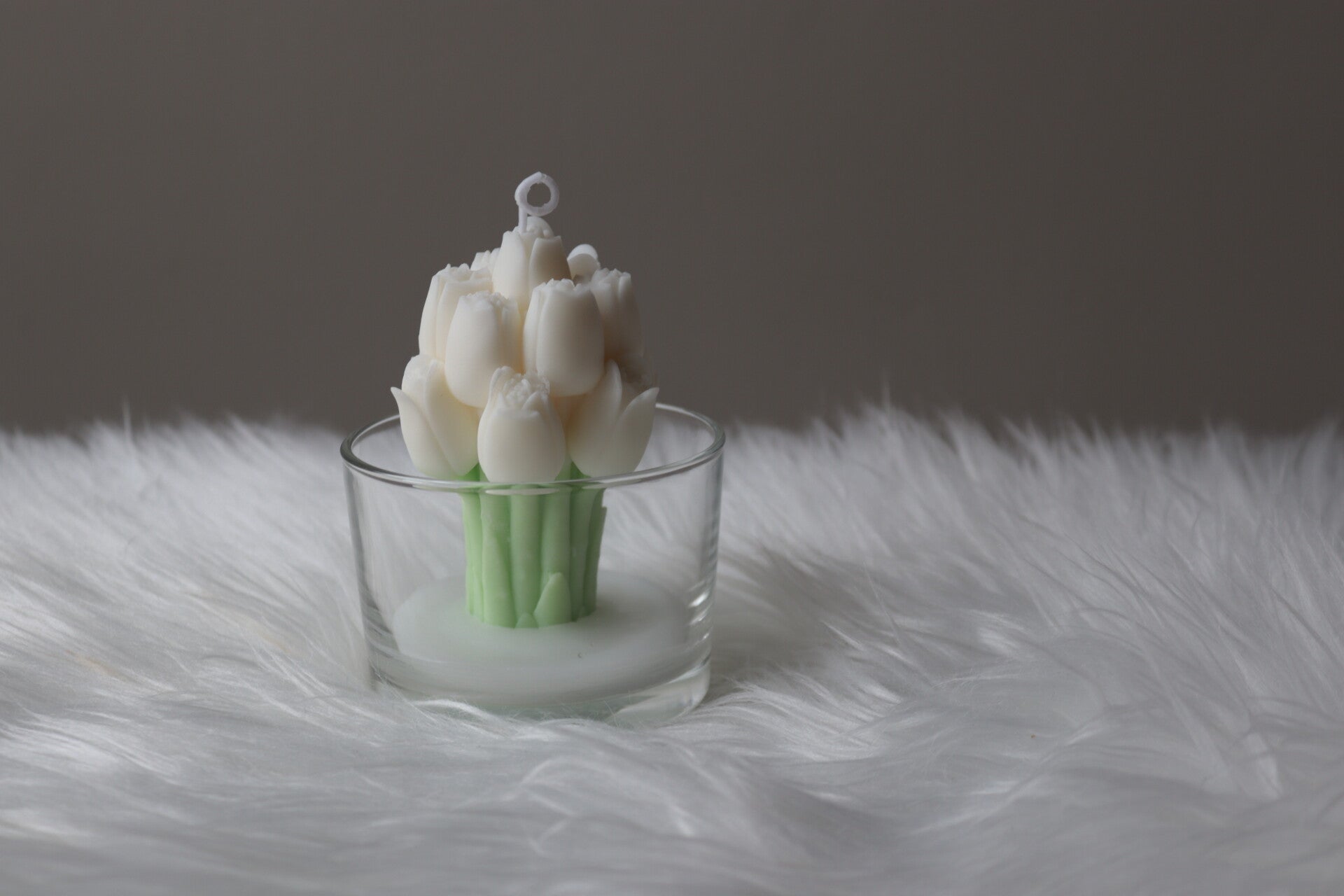 Tulpenboeket in glas