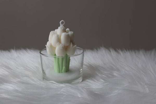 Tulpenboeket in glas