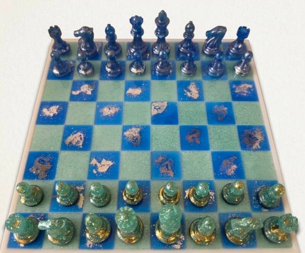 Epoxy schaakbord – handgemaakt & uniek