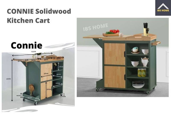 Solid wood kitchen cart