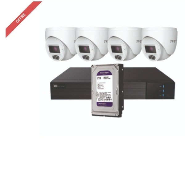 Kit 4 cameras 4 MP TVT