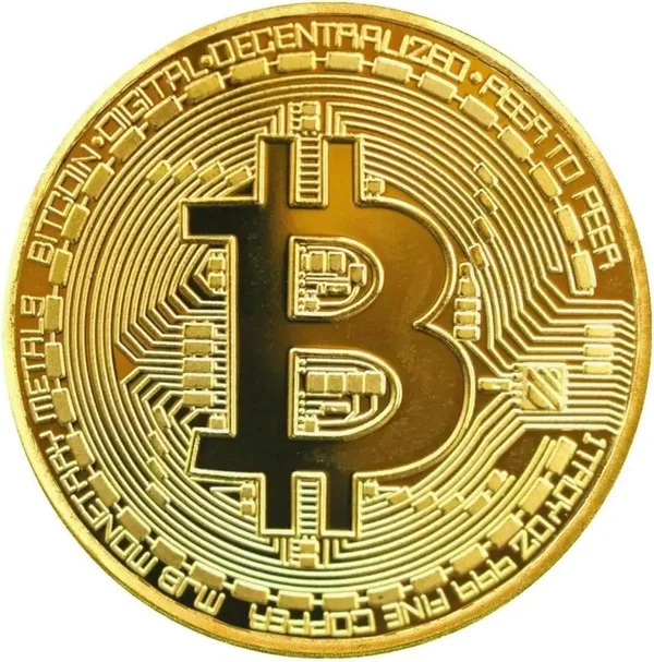 Gold bitcoin decorative