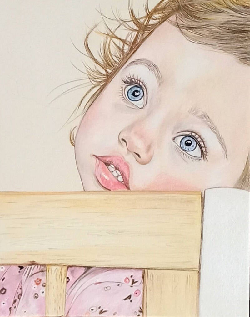 Bambina biondanel letttino