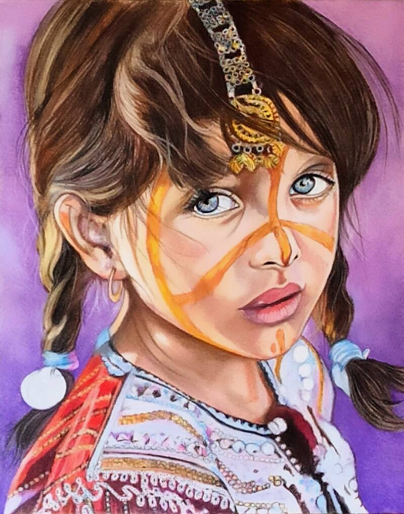 Bambina viso sporco occhi grandi