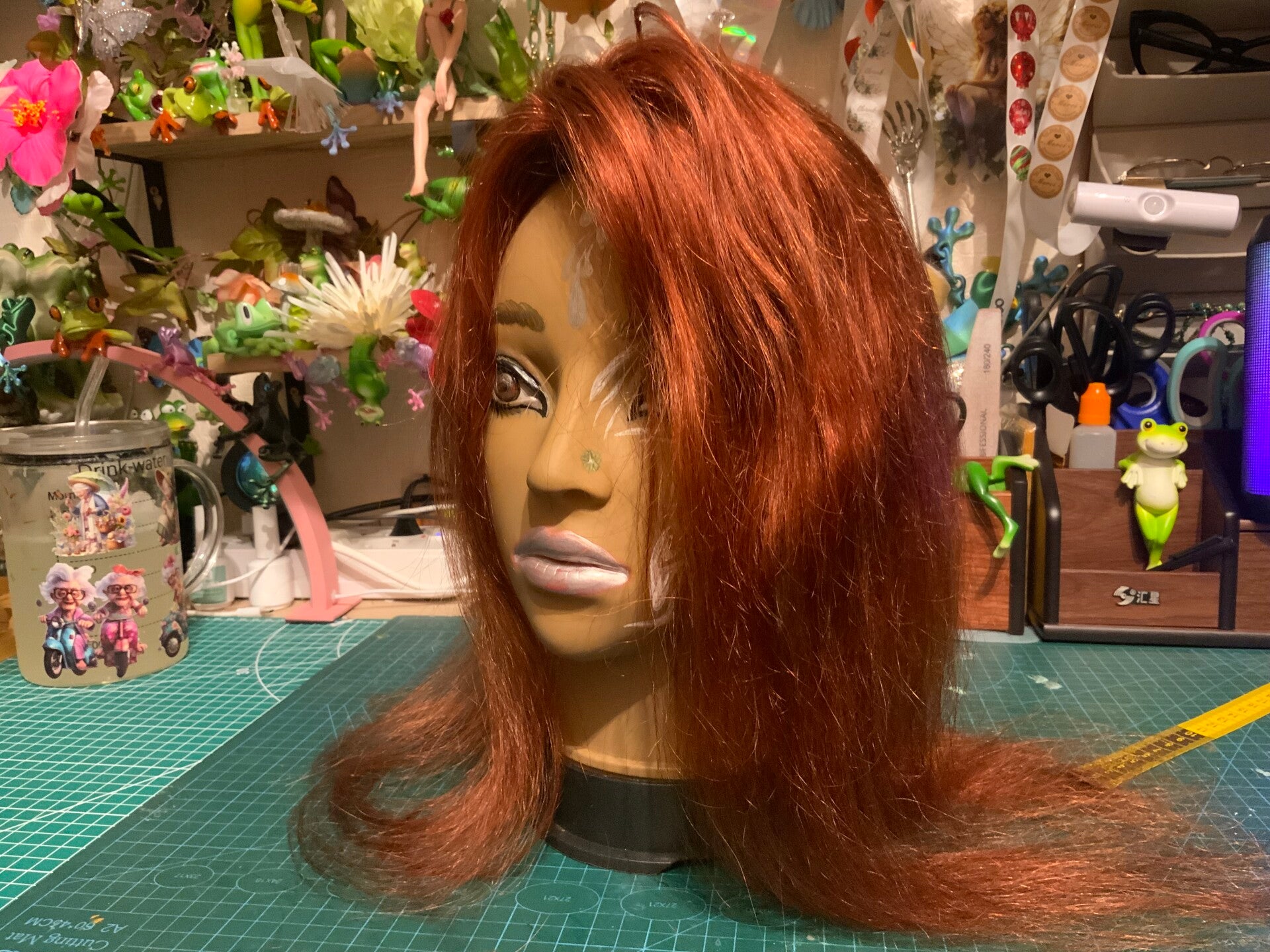 Volumateur 🧚‍♀️ Fée Orélia marron rouge cuivré xxl 100% cheveux humain Bresilien Rémy neuf