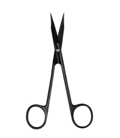 30074C ErgoDenta Goldman Fox, Curved, 13 cm, Black, Super-cut, TC