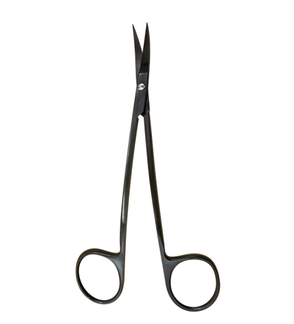 30084D ErgoDenta La Grange Scissor, Double Curved, 11.5 cm, Black, Super-cut, TC