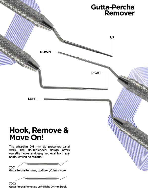7002 ErgoDenta Gutta Percha Remover, Left-Right, 0.4mm Hook