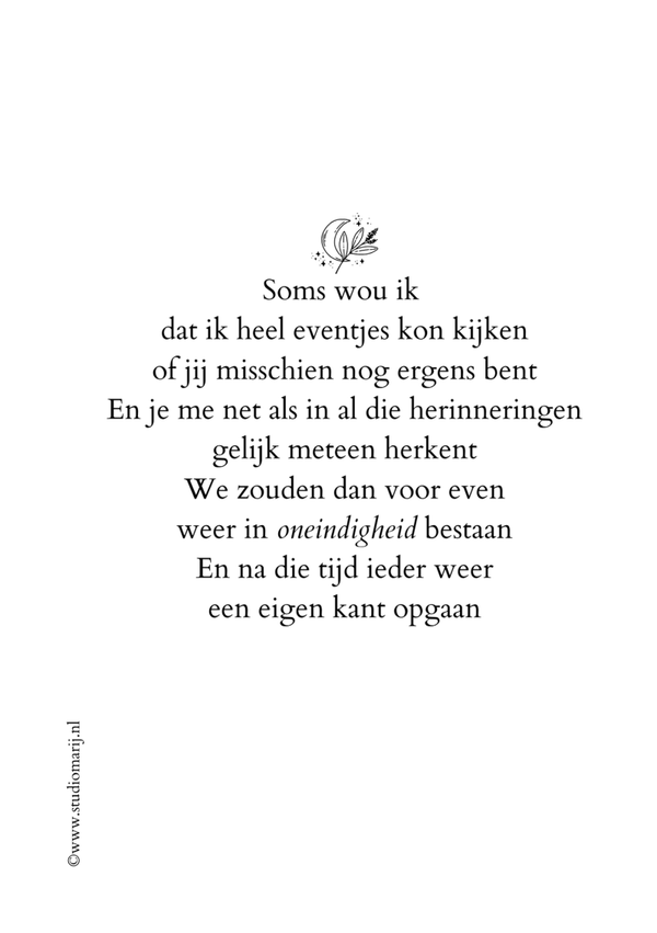 Soms wou ik dat ik nog eventjes (5 stuks A5)