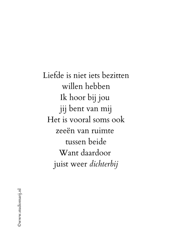 Liefde is niet iets bezitten (5 stuks A5)