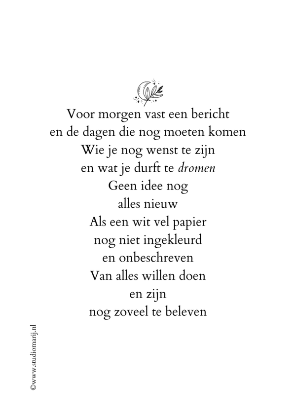 Voor morgen vast een bericht (5 stuks A5)