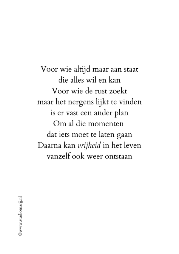 Voor wie altijd maar aan staat (5 stuks A5)