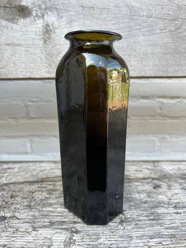 Antieke groen glazen zaadfles - datering circa 1800