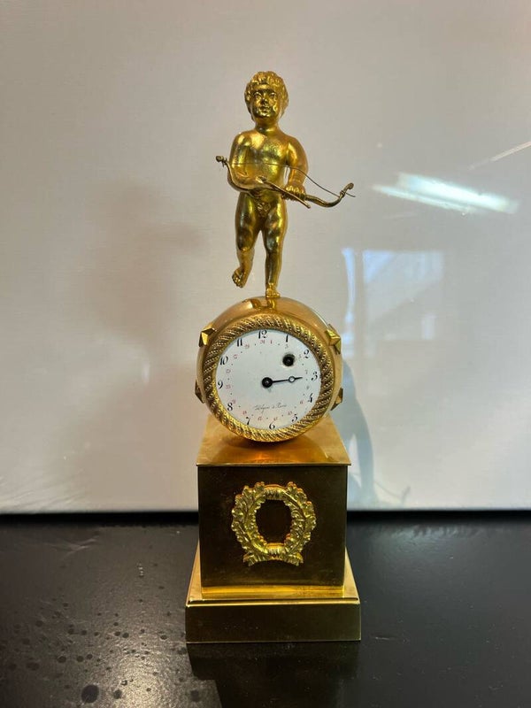Antieke Franse vuurvergulde pendulette - Hilgers a Paris