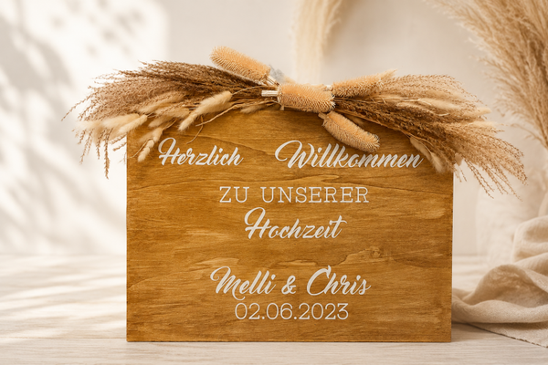 Schriftzug für die personalisierte Willkommenstafel