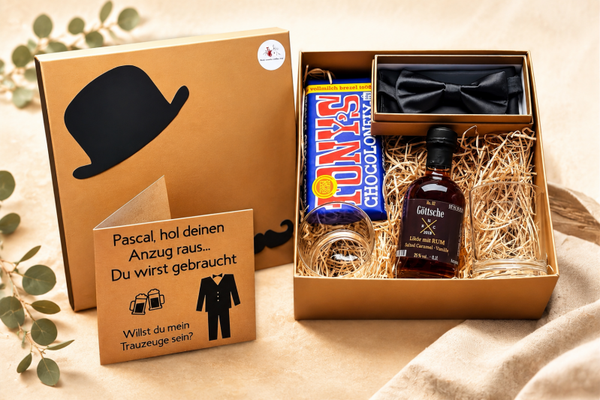 Personalisierte Trauzeugen Box  "Männer"