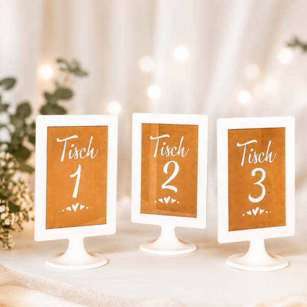 Hochzeitstischnummern "weiß"