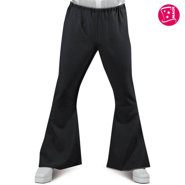 Zwarte Hippie Flared Broek Heren