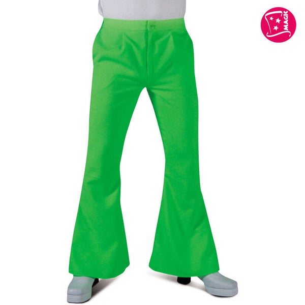 Neon Groene Hippie Flared (Wijde pijpen) Broek