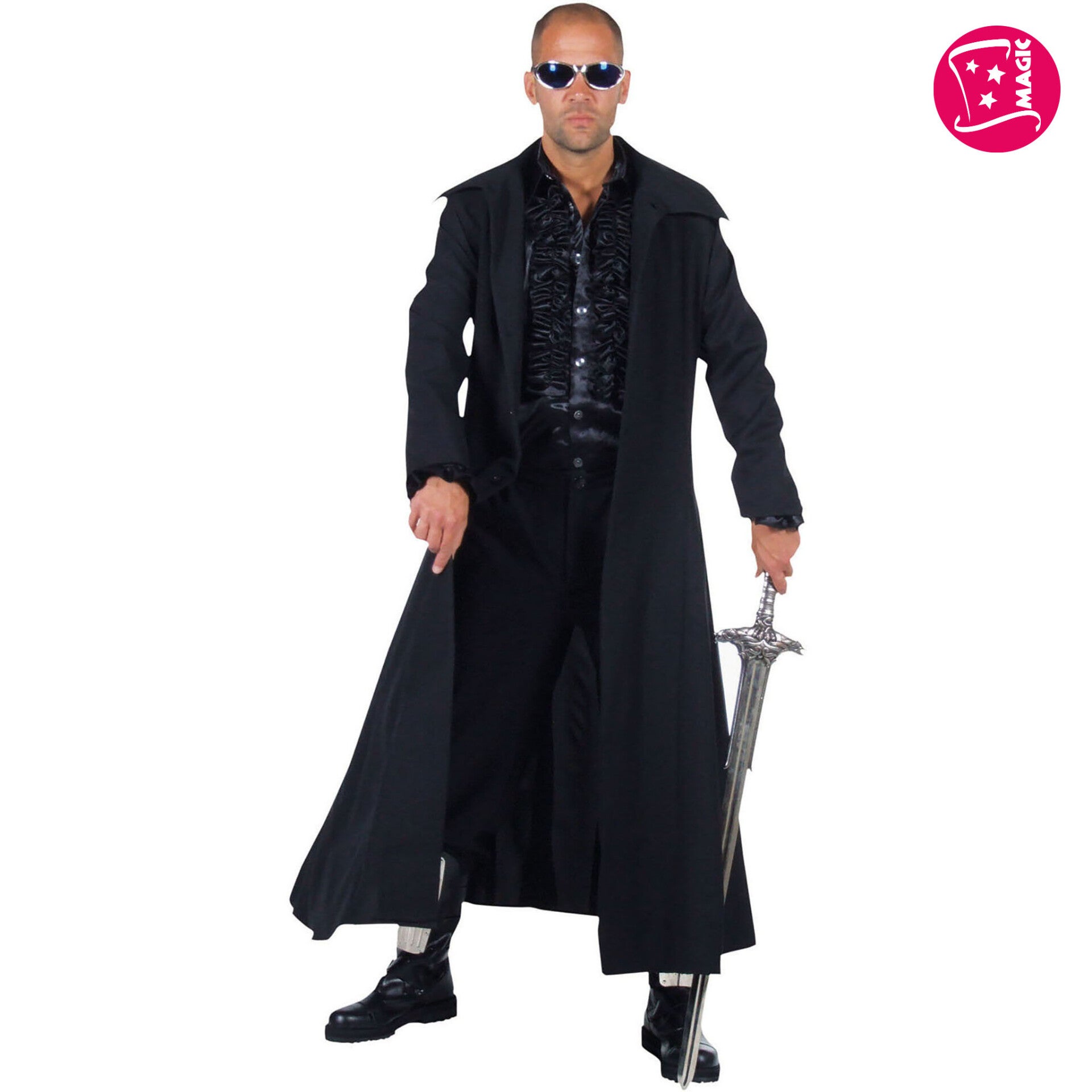 Zwarte Gothic Mantel, Maat S = 48