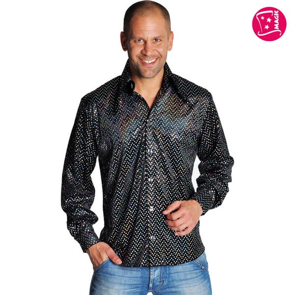 Glitter Zwart Disco Blouse
