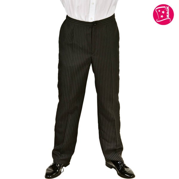 Broek zwart met krijtstreep
