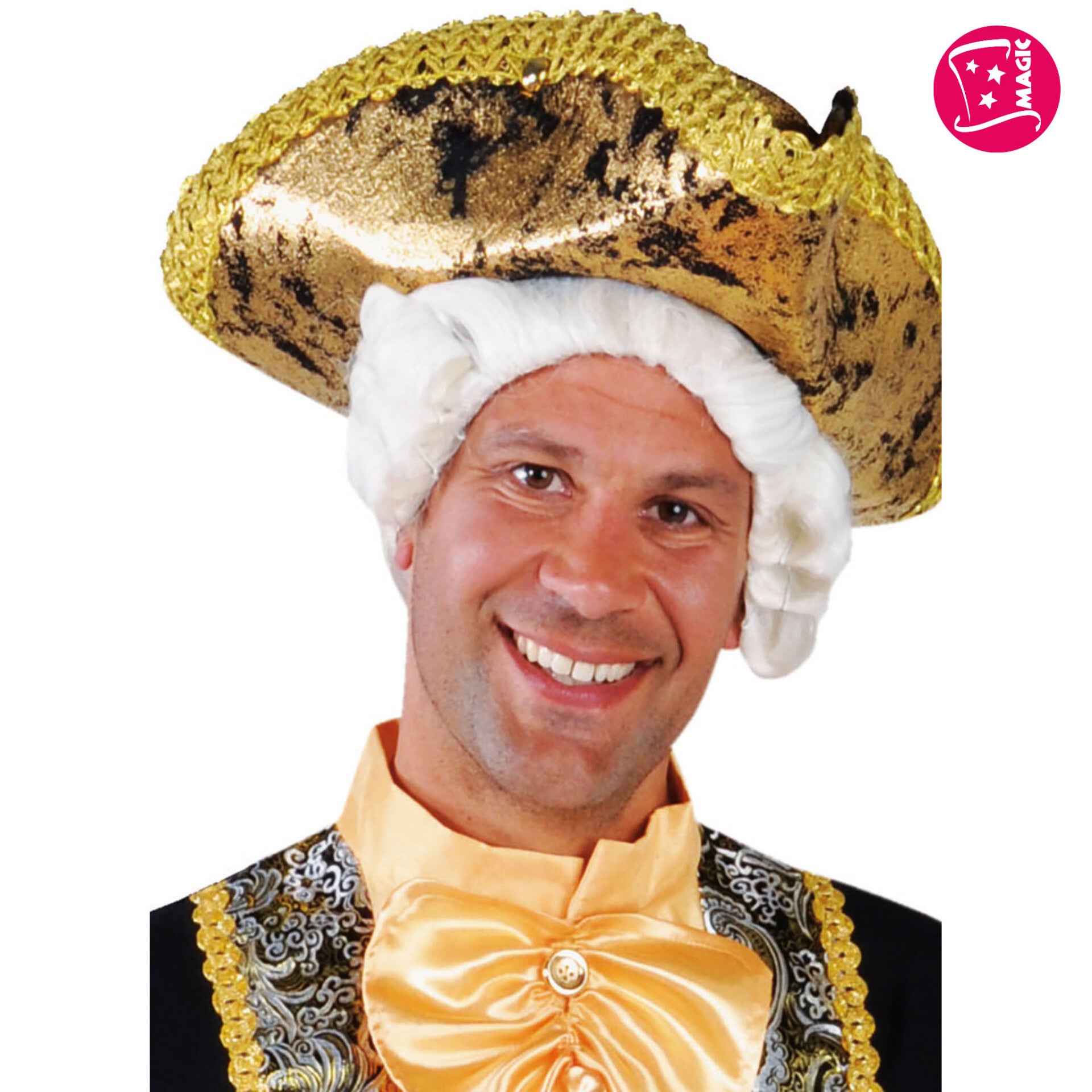 3-Spits Hoed Met Goud/Zwart