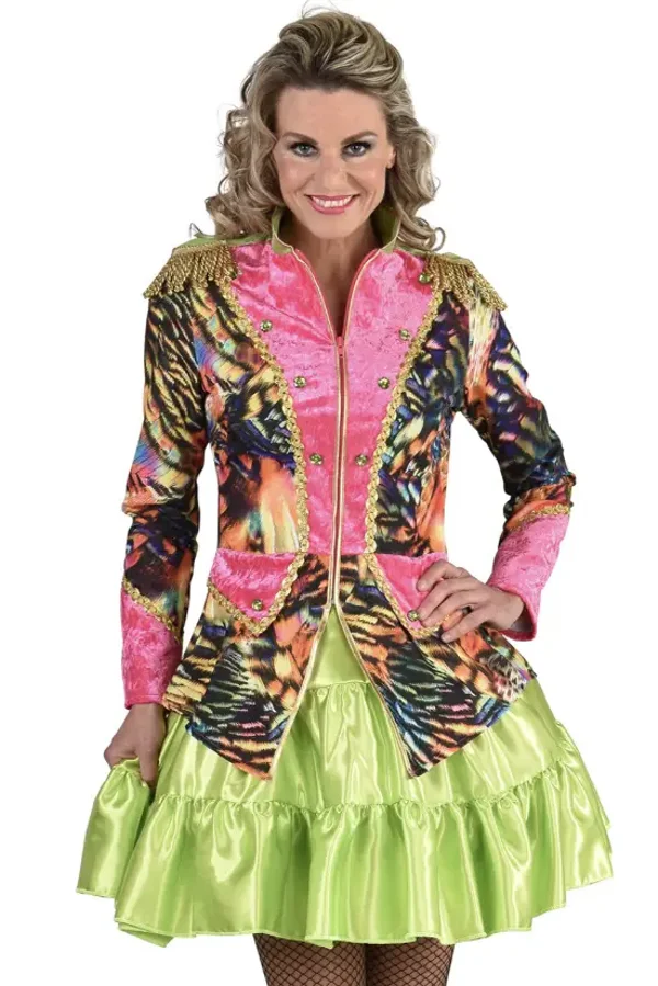 Carnavals jas Multi Tijger, Maat L = 40*