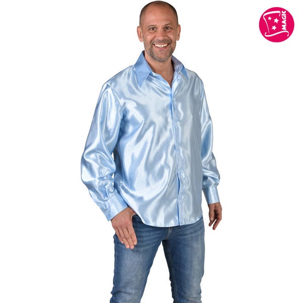 Hemd Satijn Uni Baby Blauw