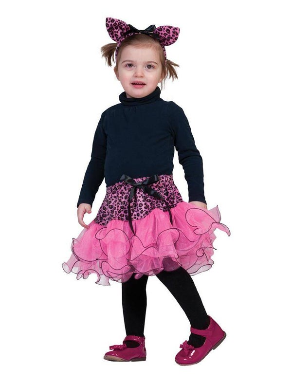Baby roze panter rokje meisje