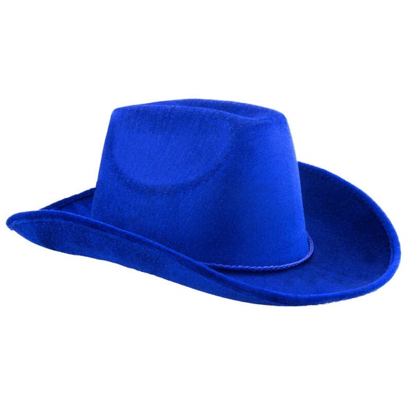 Cowboyhoed fluweel blauw