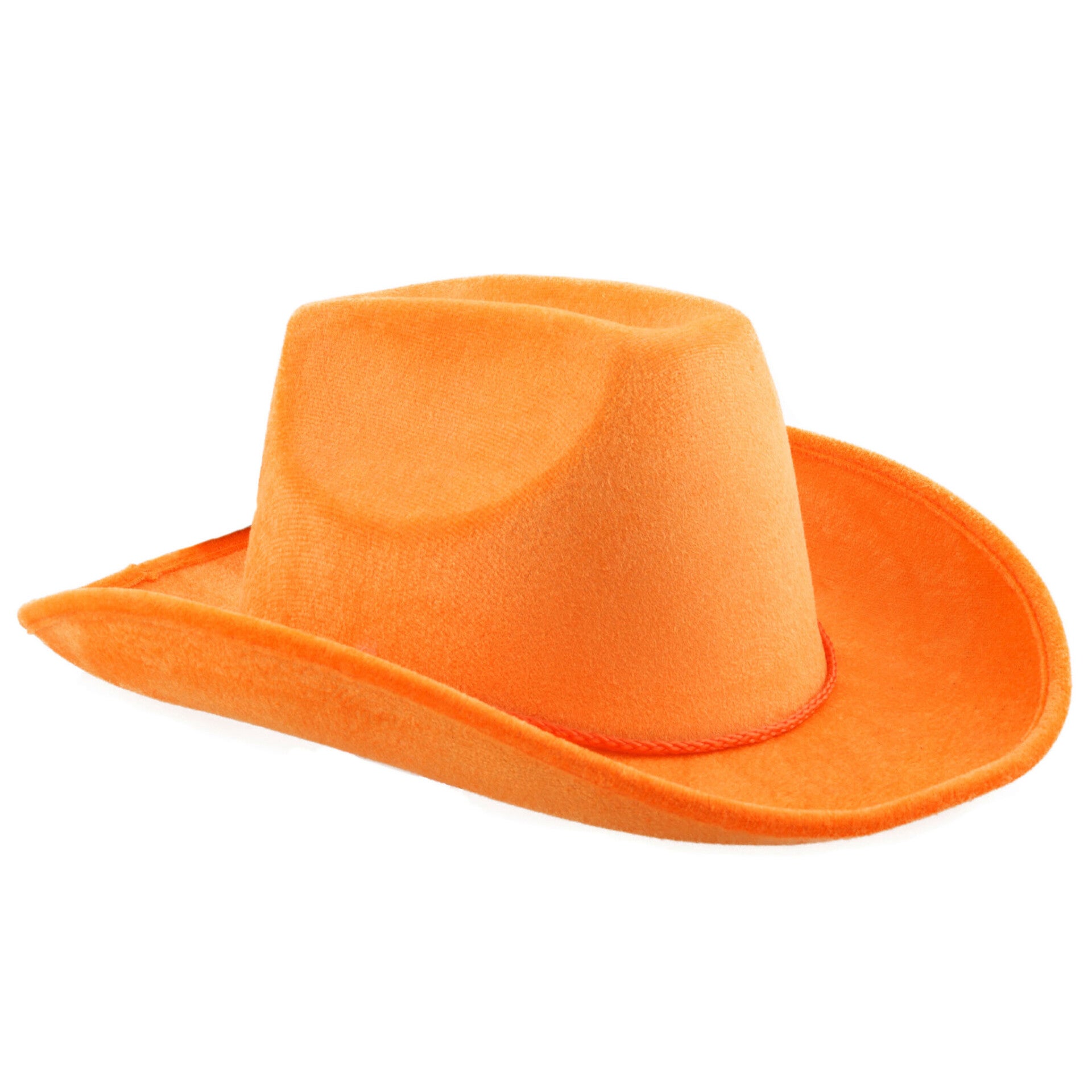 Cowboyhoed fluweel oranje