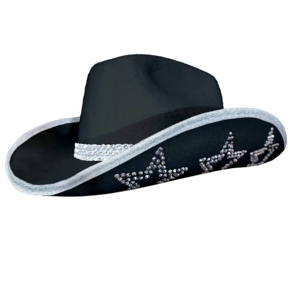 Cowboy hat black with rhinestones