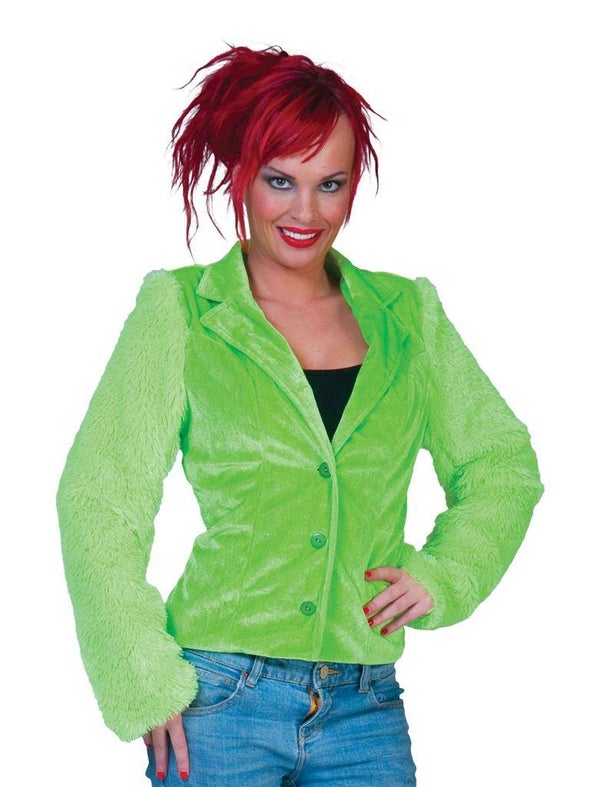 Fuzzy groen jasje, Maat 36/38