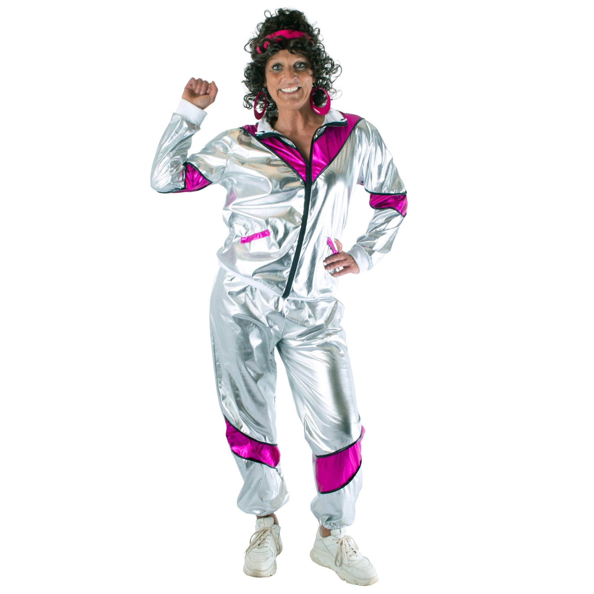 Trainingspak zilver roze