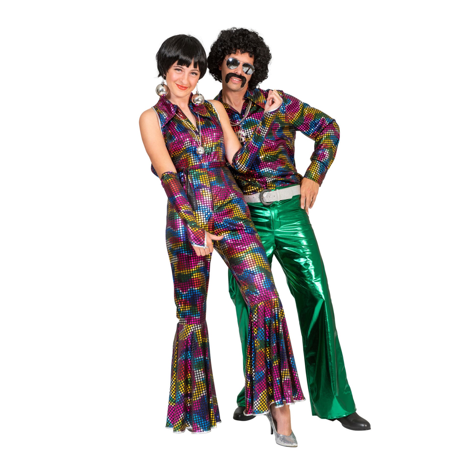 Disco Jumpsuit Regenboog Glitter