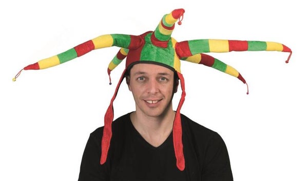 Hoed joker rood groen geel