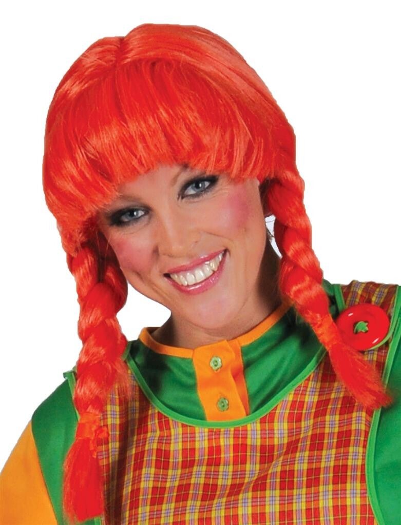 Pruik Pipi Langkous met vlechten