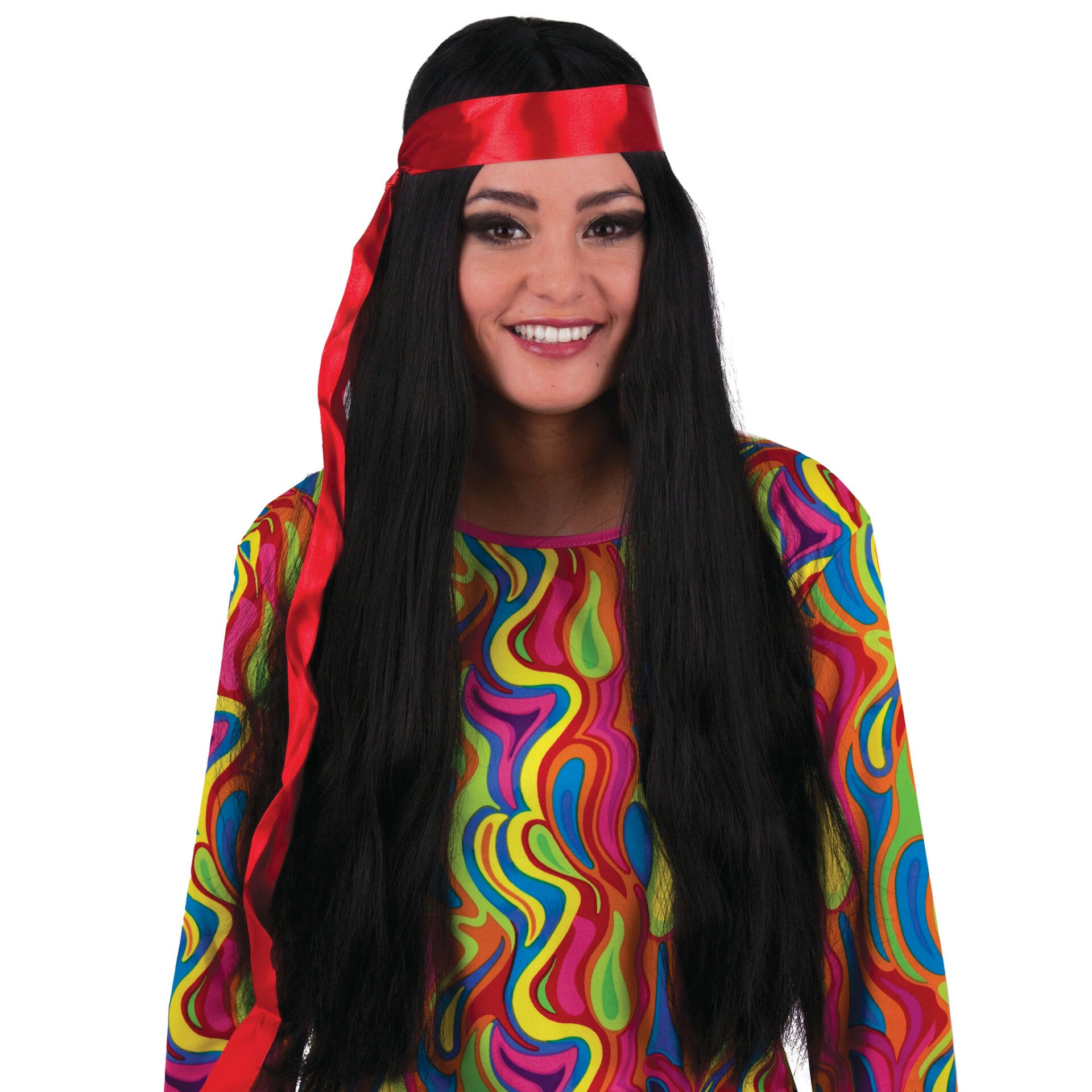 Pruik Piraat of Hippie vrouw met rode band