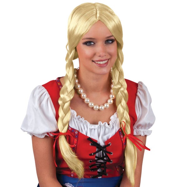 Pruik Heide aus Tirol met vlechten blond