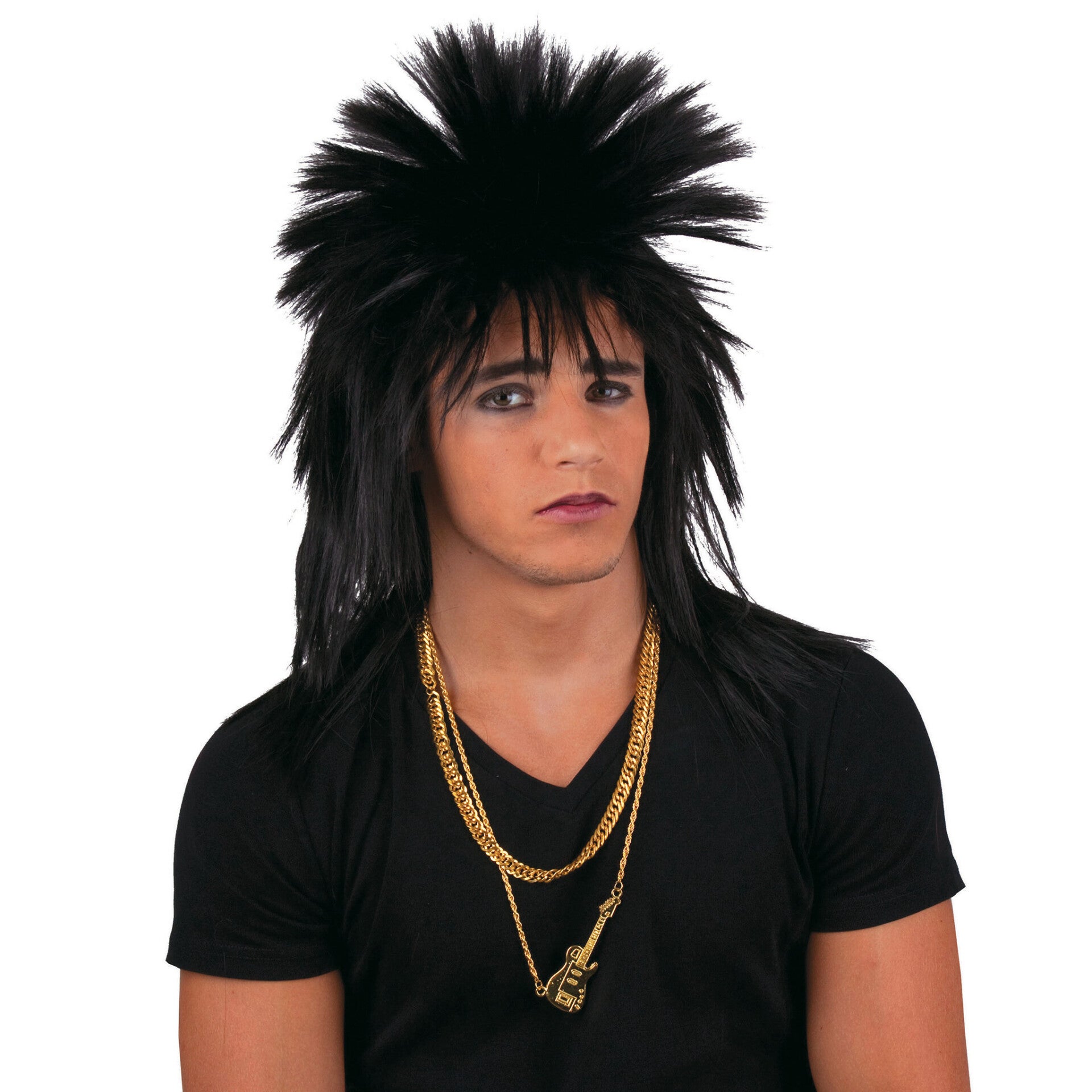 Pruik rock punk zwart