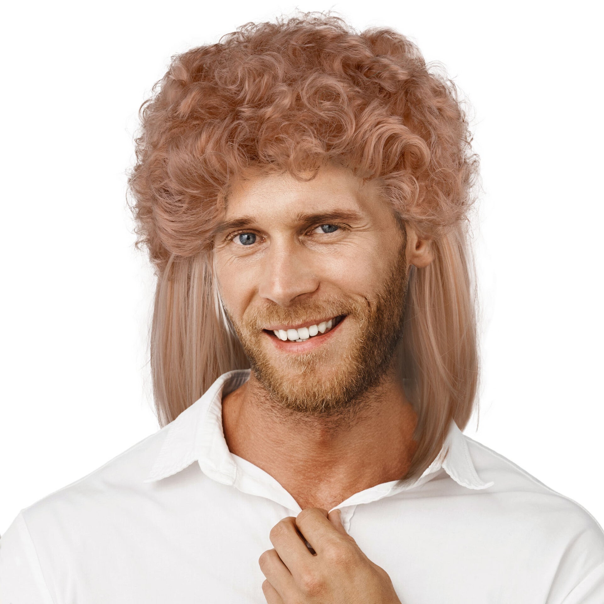 Pruik Johnny blond matje