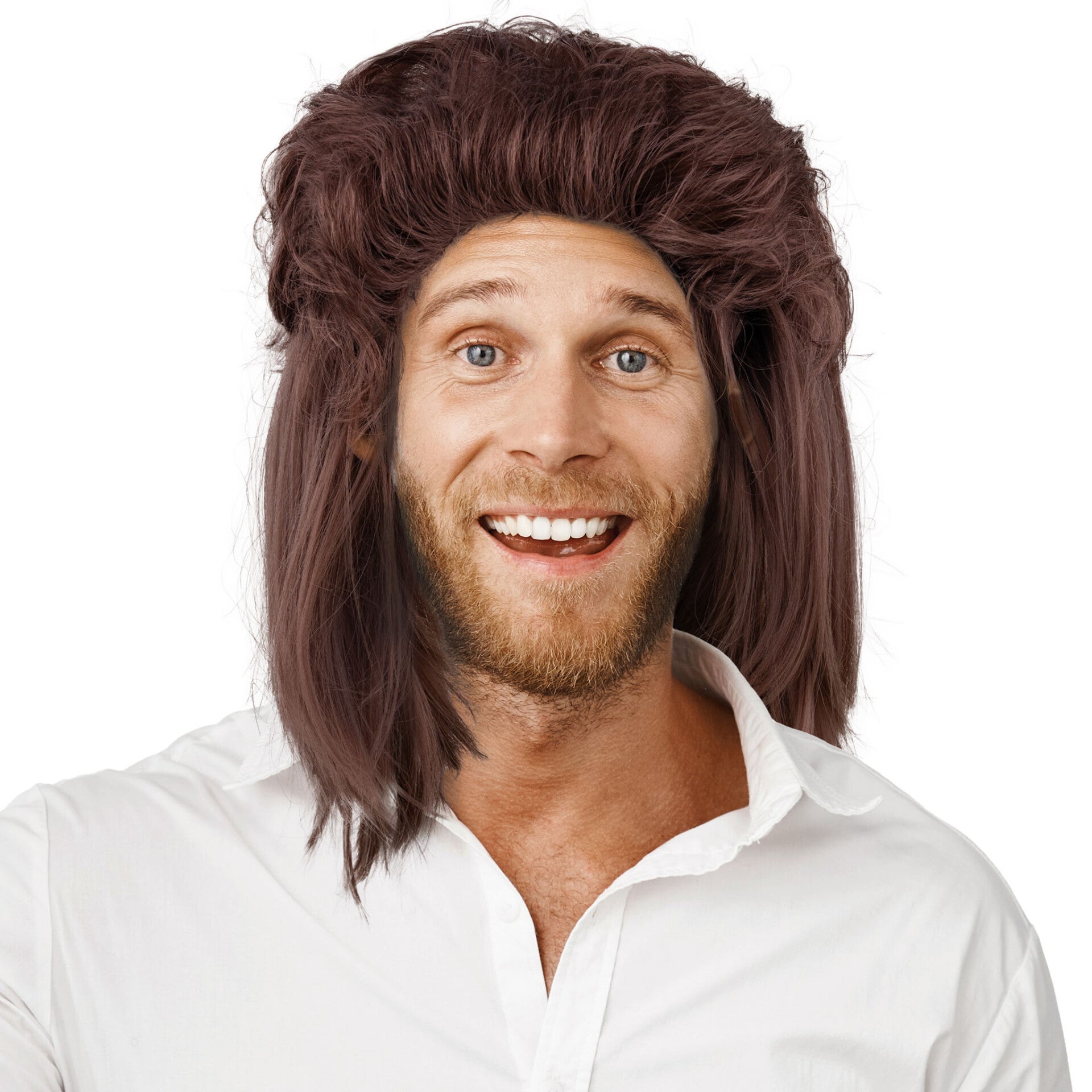 Pruik Johnny bruin matje