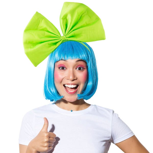 Fluo diadeem met reuzestrik Groen