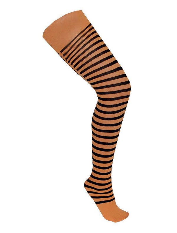 Oranje Panty met zwarte strepen