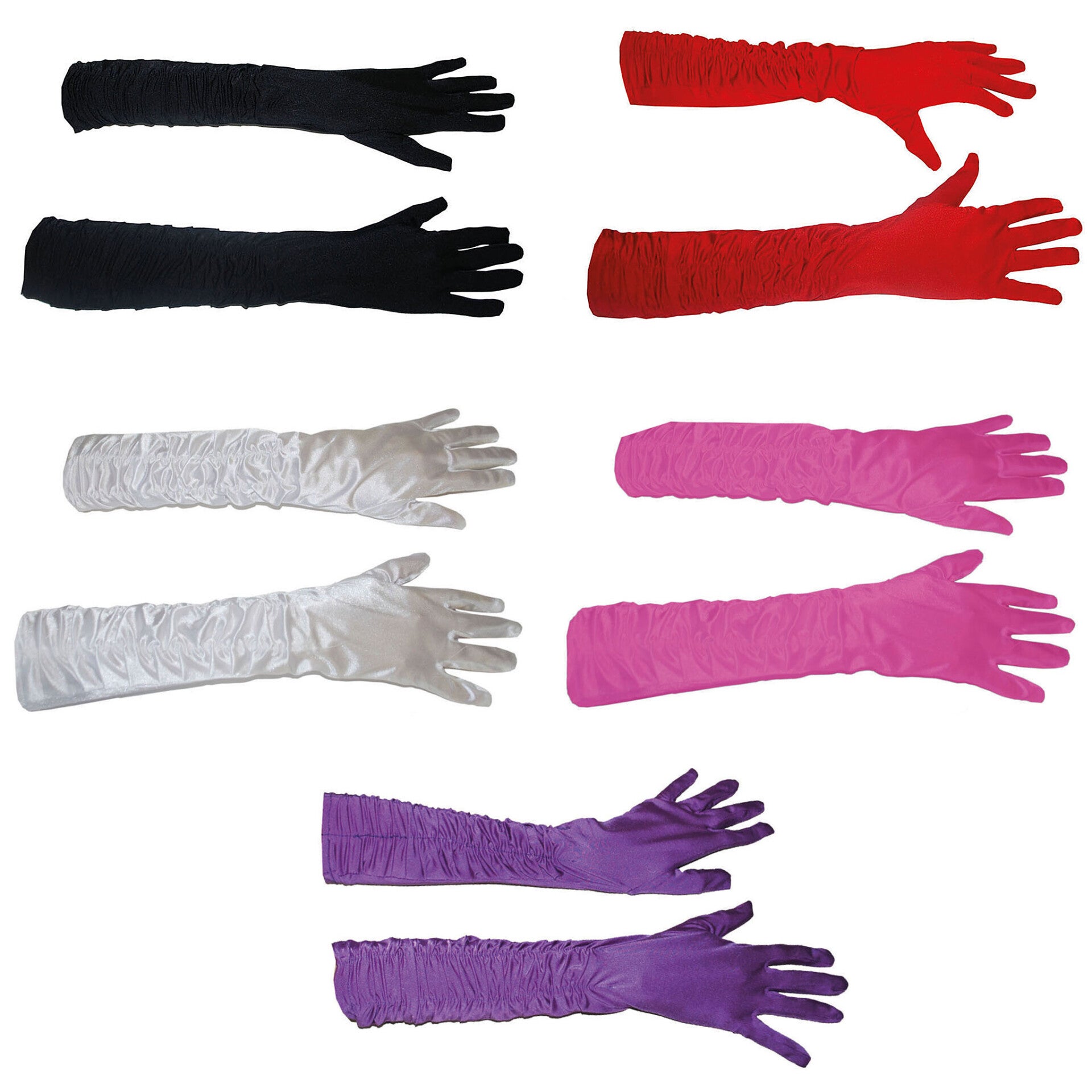 Handschoenen rimpel 46 cm 5 kleuren