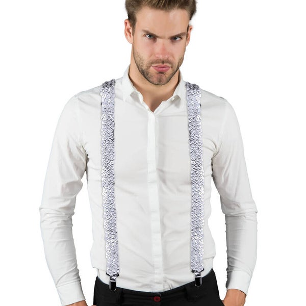 Bretellen met pailletten zilver